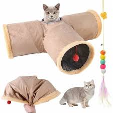collapsible cat tunnel with caves for