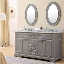 The installation of a double sink vanity is a great way to enhance the functionality of the bathroom. 72 Inch Traditional Double Sink Bathroom Vanity Gray Finish
