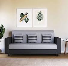 fabric grey black 3 seater sofa