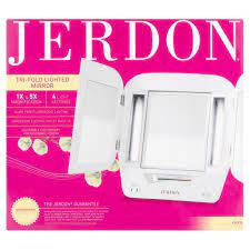 jerdon modern tri fold makeup mirror