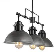 Flushmount lights are the most common ceiling lighting fixtures in most homes. Lnc Industrial Sikan 3 Light Black Rustic Transitional Modern Dome Ceiling Pendant Linear Barn Kitchen Island Chandelier A03255 The Home Depot