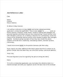 Reference Letter Job Template Calmlife091018 Com