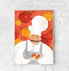 Italian Chef Poster Food Wall Art Fat