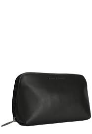 soft grain leather zip top cosmetic bag