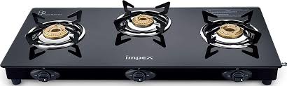 Impex Glass Top 3 Burner Gas Stove I Gs