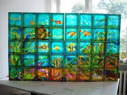 painted glass blocks