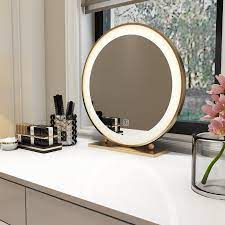 led l holder round vanity mirror