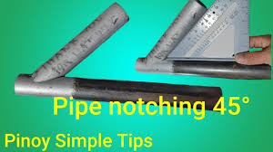 Tube coping calculator (one for dan or anyone else who self build bicycles) you can imput tube diameters, angles, wall thickness and get a printable cut patern to wrap around the tube. How To Cut 45 Degrees Pipe Notching Youtube