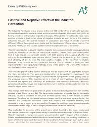 The industrial revolution in britan: Positive And Negative Effects Of The Industrial Revolution Phdessay Com