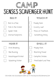 If you can, choose a place with a lot. 5 Unique Free Camping Scavenger Hunts For The Best Summer Camp Yet Free Printables The Crazy Outdoor Mama