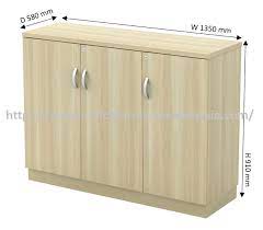 low cabinet with 3 swing door design