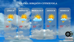 Updated on 16 june, 201116 june, 2011by carlosleave a comment on el clima. Informate Sobre El Clima En Esta Semana En La Region Citricola Internota Noticias