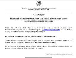 Past papers from the autumn 2020 exam series will also be password protected for at least nine months, as is normal. Release Of The Re Sit Examination And Special Examination Result For Semester 1 Session 2020 2021