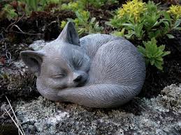 Cat Statue Concrete Cat Figure Sleeping