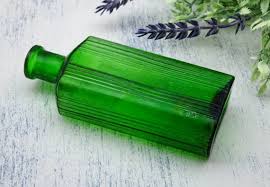 Antique Green Glass Poison Bottle