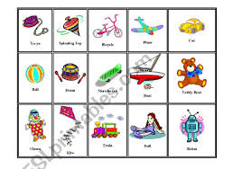 flash cards of toys esl worksheet by