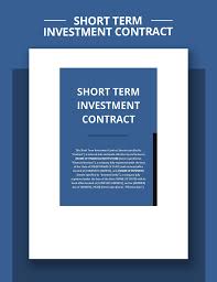 short term investment contract template