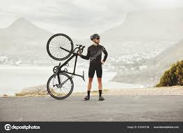 fitness sports cycling man his bike