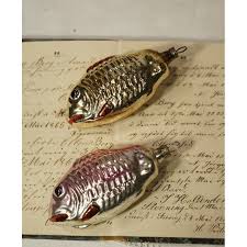 Old Glass Ornament Fish L 9 5 Cm