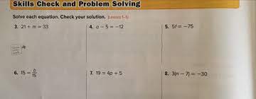 Solved Skills Check And Problem Solving