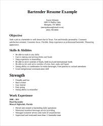Resume Bartenders Keni Com Resume Samples Printable Resume For