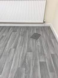 Shop tape, corner guards, wall base, stair treads, stair nosing & more! Grey Vinyl Lino Roll Flooring Ideal For Kitchens Bathrooms