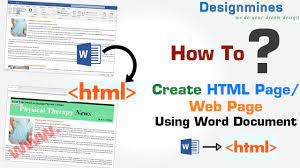 create html page with microsoft word