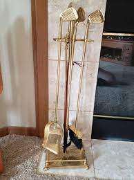Solid Brass Fireplace Tool Set Golf