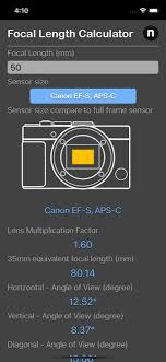 focal length calculator ios apps for