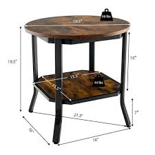 Side Table Nightstand Round Tabletop