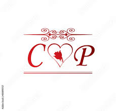 cp love initial with red and rose