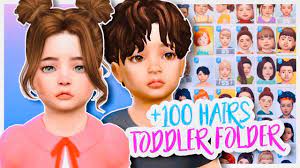 100 toddler hairs cc folder link the
