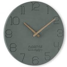 grey wall clock modern eco 4 30cm 12in