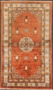 antique khotan small silk rug n