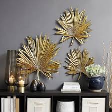 20 inch gold fan palm leaf cast wall