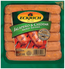 eckrich jalapeno and cheddar naturally hardwood smoked sausage links great for your favorite recipes grilling and more 14 ounces walmart