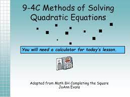 a method for solving quadratic equations