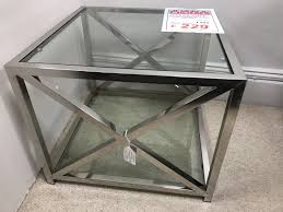 Square Chrome Glass End Table Eyres