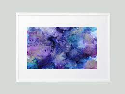 Blue Purple Abstract Watercolour