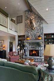 Living Room Decor Fireplace Stone