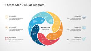 6 Steps Circle Star Diagram Template For Powerpoint
