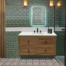 Oak Bathroom Wall Hung Vanity Unit