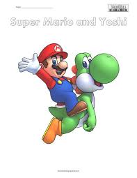 Super mario yoshi coloring pages. Super Mario And Yoshi Coloring Page Teaching Squared