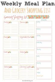 Weekly Meal Planner And Grocery Shopping List