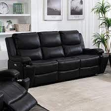 power reclining bonded leather sofa