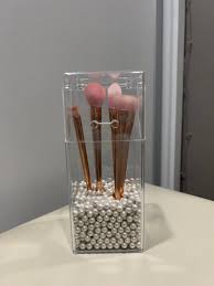 makeup brushes holder pearl beads