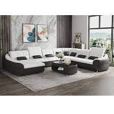 Leather Sectional Sofa Set With Chaise