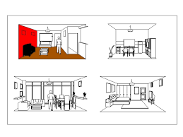 home interior perspectives in dxf cad