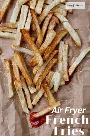 homemade air fried french fries blue