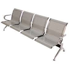 Cadeira longarina diretor em aço modelo: Cadeira Longarina Aeroporto 4 Lugares Prata Tcl06 Leroy Merlin